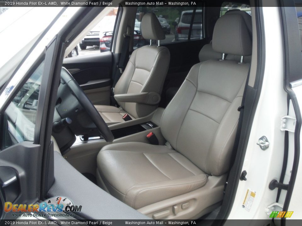 2019 Honda Pilot EX-L AWD White Diamond Pearl / Beige Photo #14