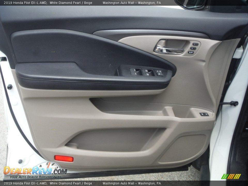 2019 Honda Pilot EX-L AWD White Diamond Pearl / Beige Photo #16