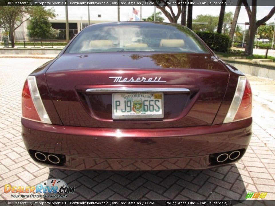 2007 Maserati Quattroporte Sport GT Bordeaux Pontevecchio (Dark Red Metallic) / Cuoio Photo #7