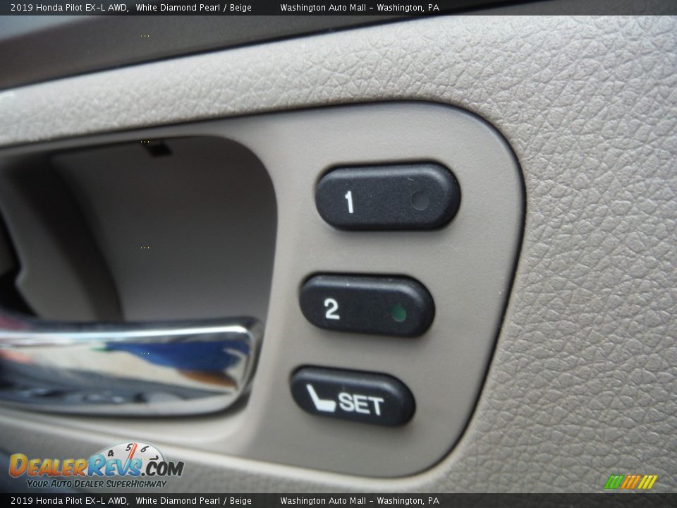 2019 Honda Pilot EX-L AWD White Diamond Pearl / Beige Photo #17
