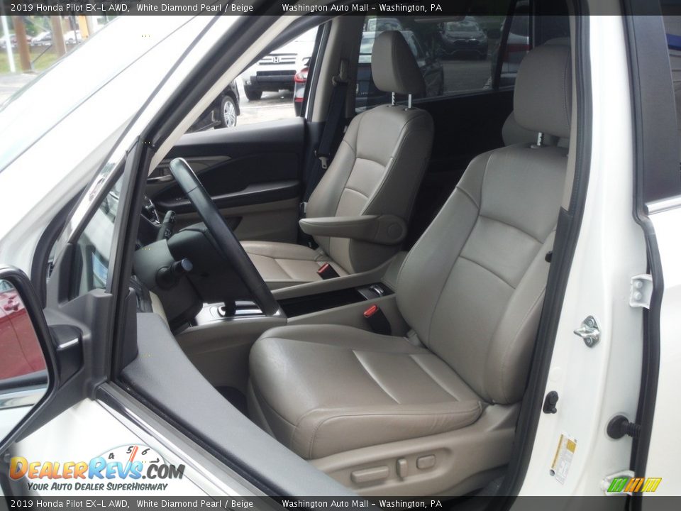 2019 Honda Pilot EX-L AWD White Diamond Pearl / Beige Photo #18