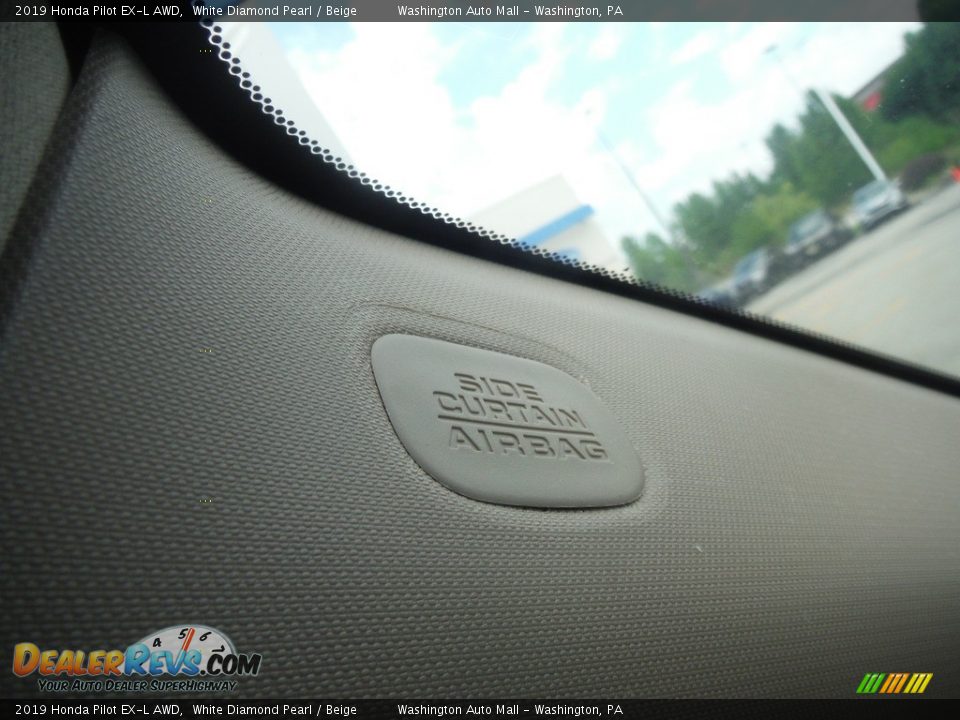 2019 Honda Pilot EX-L AWD White Diamond Pearl / Beige Photo #21