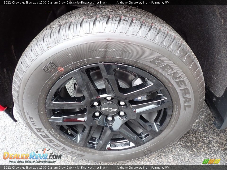 2022 Chevrolet Silverado 1500 Custom Crew Cab 4x4 Red Hot / Jet Black Photo #9