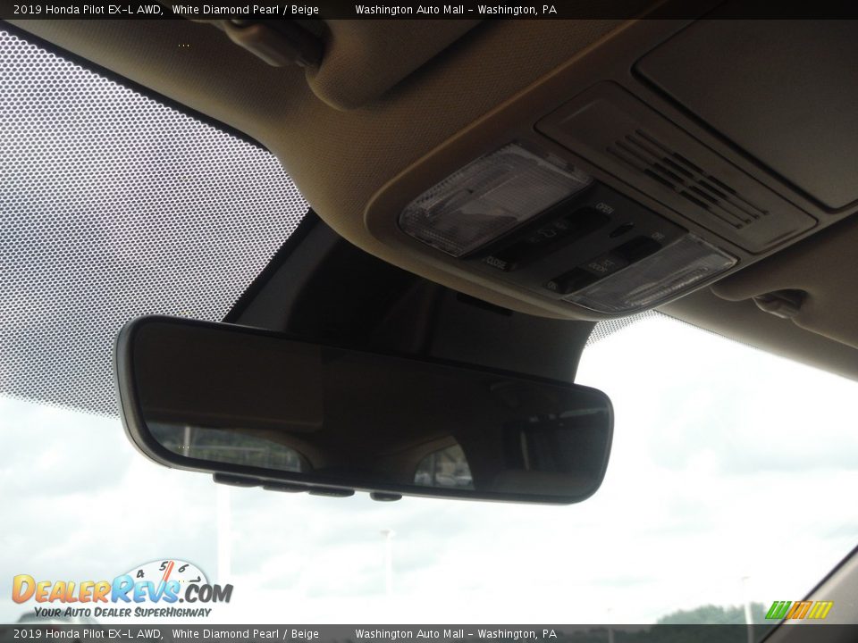 2019 Honda Pilot EX-L AWD White Diamond Pearl / Beige Photo #28