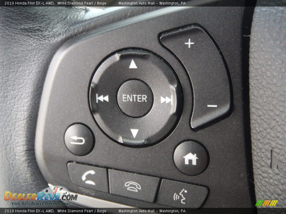 2019 Honda Pilot EX-L AWD White Diamond Pearl / Beige Photo #29