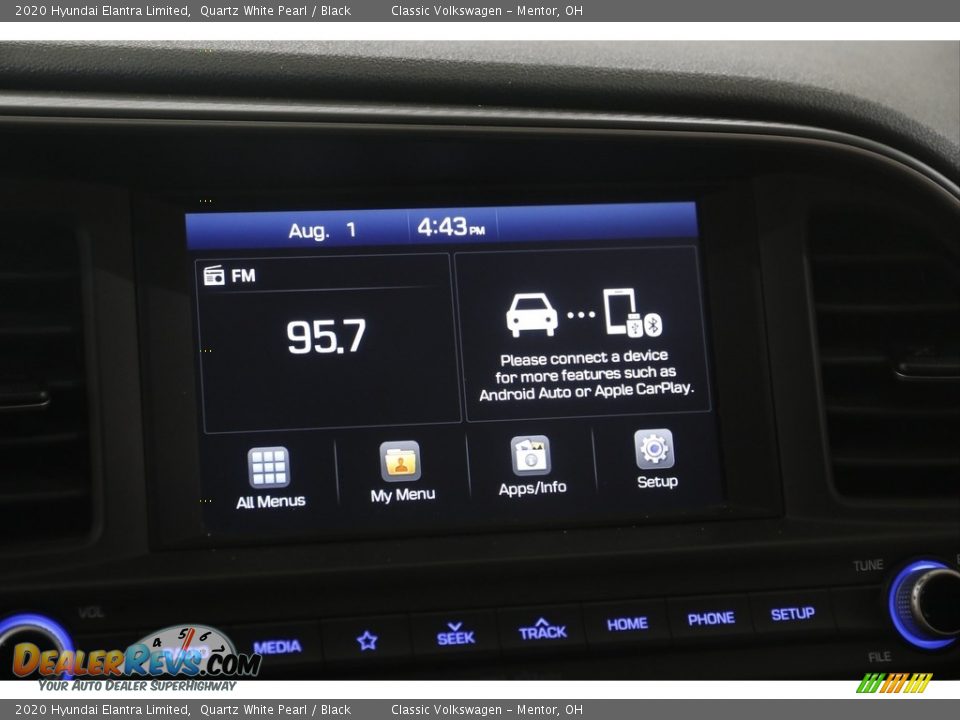 2020 Hyundai Elantra Limited Quartz White Pearl / Black Photo #10