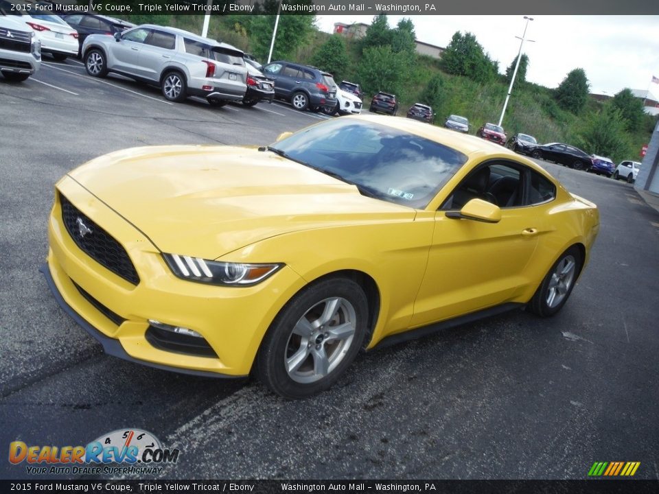 2015 Ford Mustang V6 Coupe Triple Yellow Tricoat / Ebony Photo #4