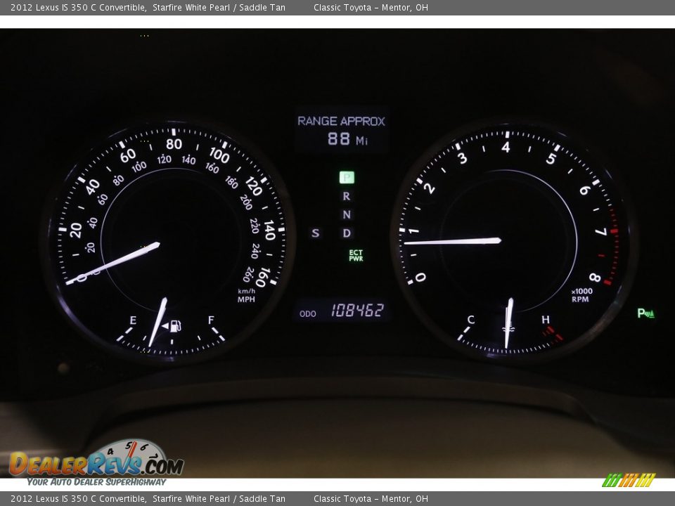 2012 Lexus IS 350 C Convertible Gauges Photo #9