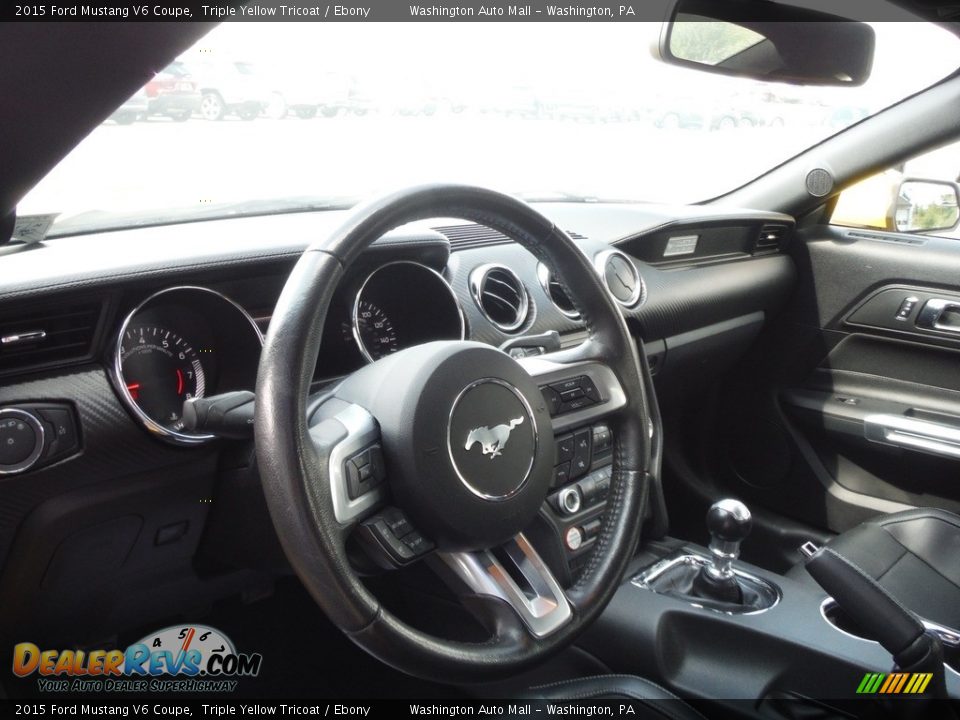 2015 Ford Mustang V6 Coupe Triple Yellow Tricoat / Ebony Photo #10