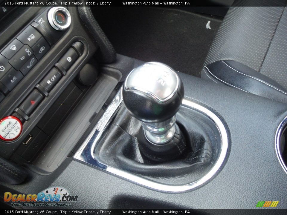 2015 Ford Mustang V6 Coupe Triple Yellow Tricoat / Ebony Photo #15