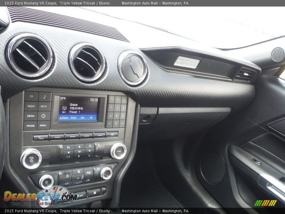 2015 Ford Mustang V6 Coupe Triple Yellow Tricoat / Ebony Photo #19