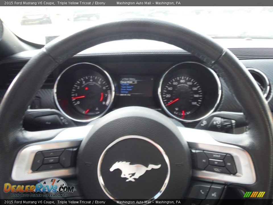 2015 Ford Mustang V6 Coupe Triple Yellow Tricoat / Ebony Photo #21