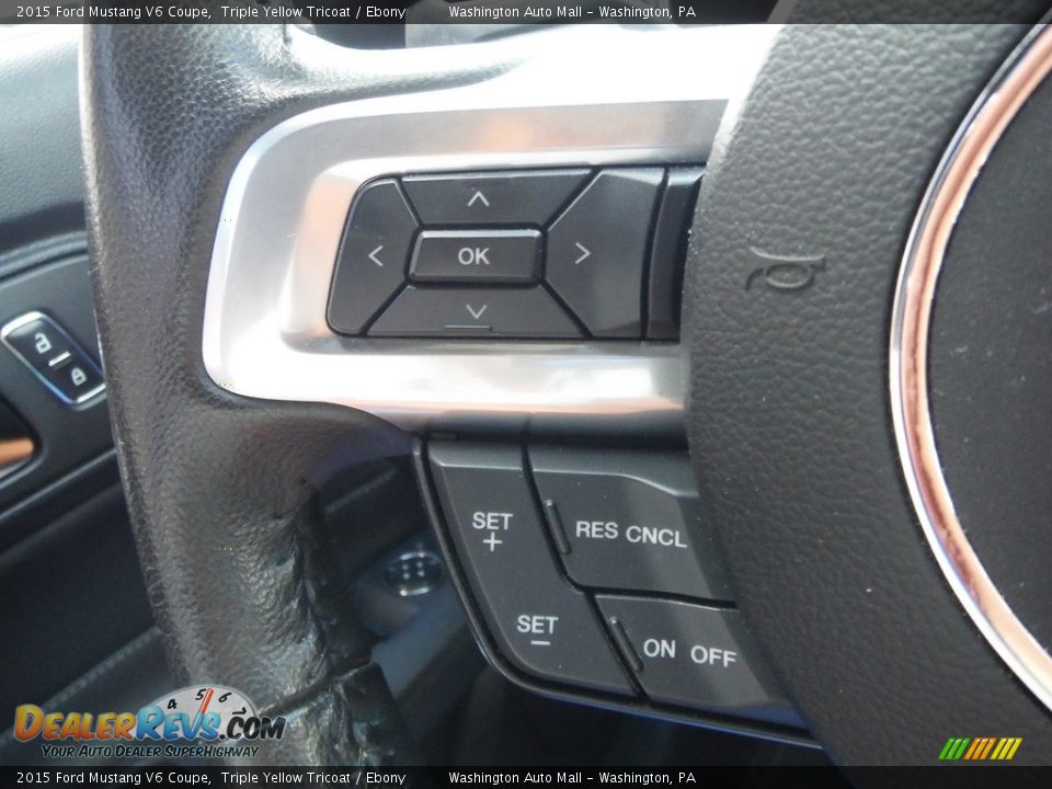 2015 Ford Mustang V6 Coupe Triple Yellow Tricoat / Ebony Photo #22