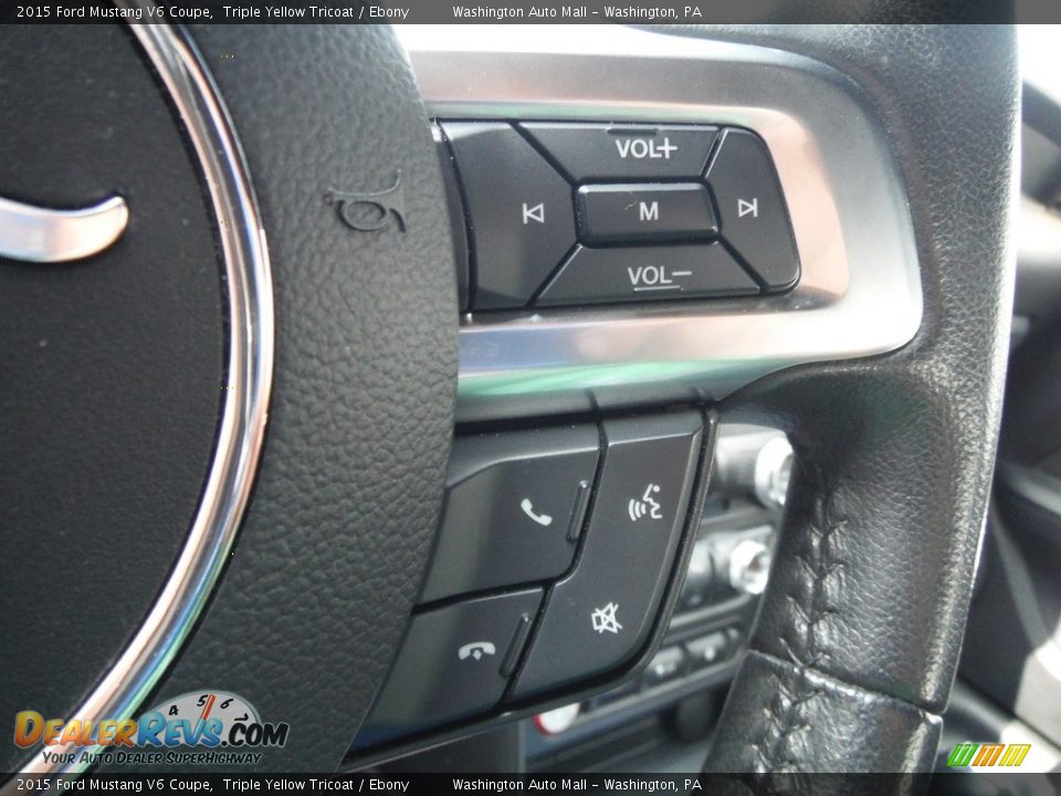 2015 Ford Mustang V6 Coupe Triple Yellow Tricoat / Ebony Photo #23