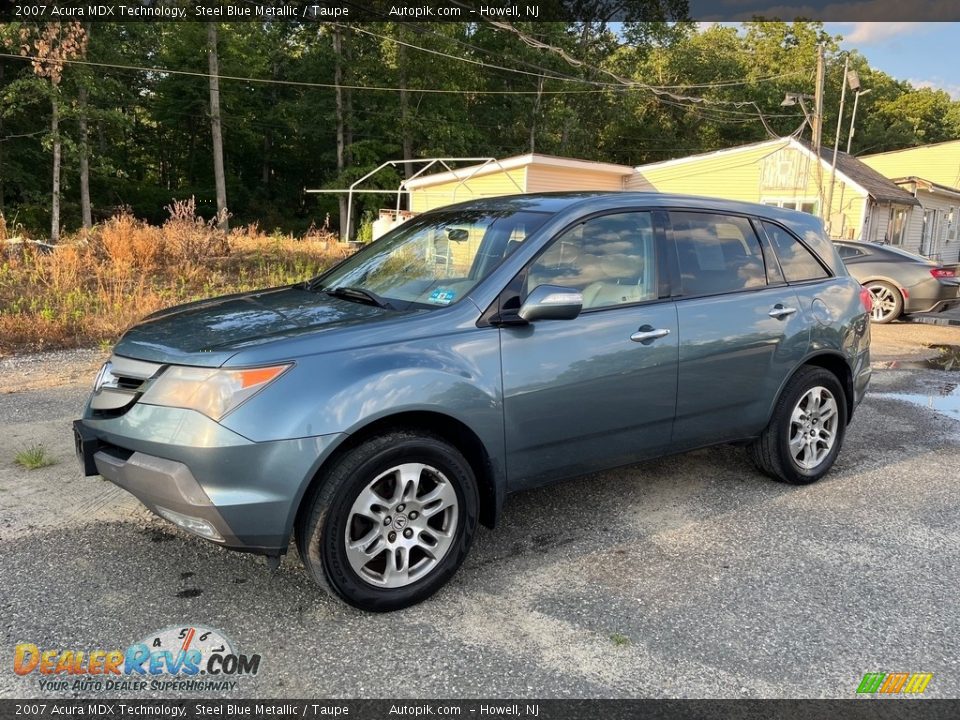 2007 Acura MDX Technology Steel Blue Metallic / Taupe Photo #6