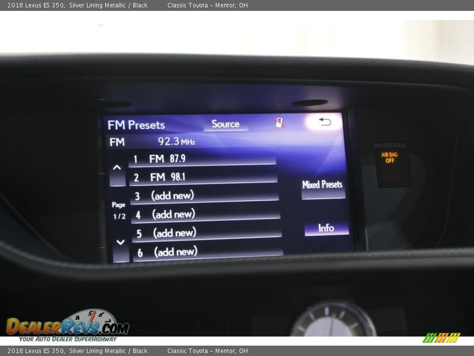 2018 Lexus ES 350 Silver Lining Metallic / Black Photo #12