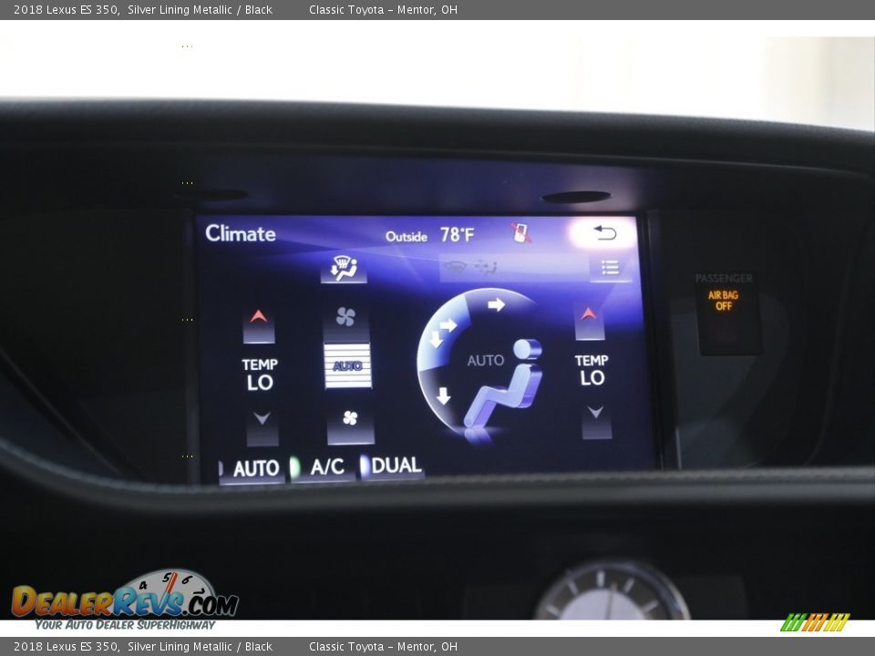 2018 Lexus ES 350 Silver Lining Metallic / Black Photo #14
