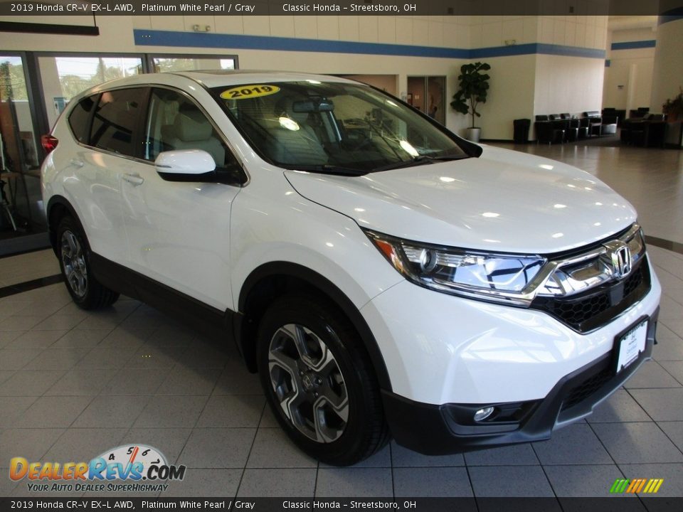2019 Honda CR-V EX-L AWD Platinum White Pearl / Gray Photo #3