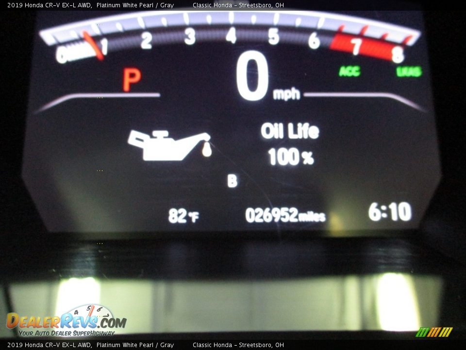2019 Honda CR-V EX-L AWD Platinum White Pearl / Gray Photo #33