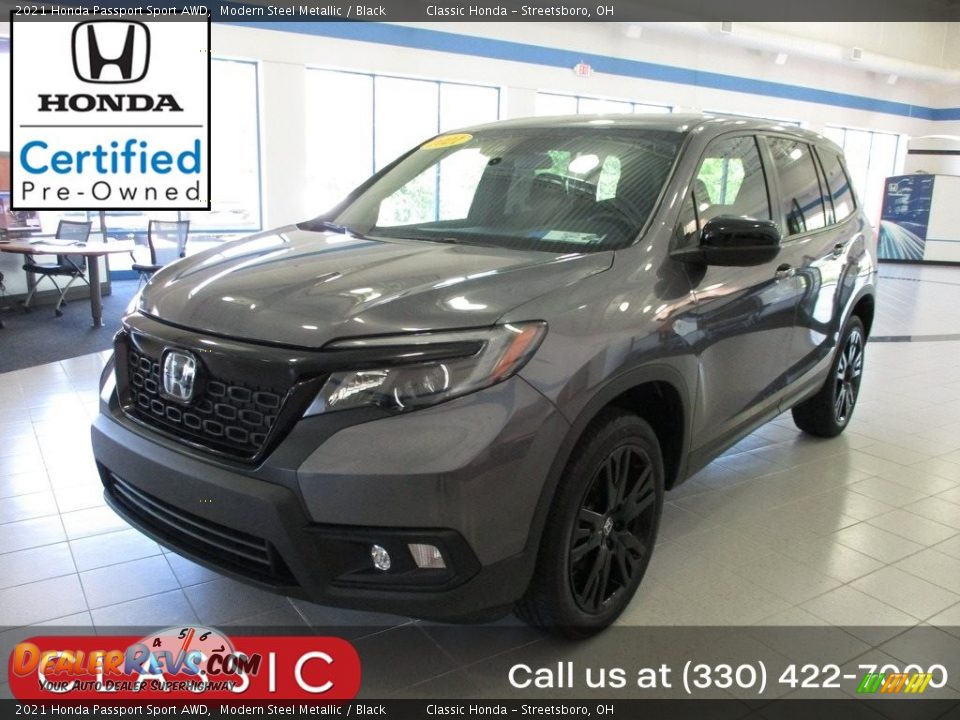2021 Honda Passport Sport AWD Modern Steel Metallic / Black Photo #1