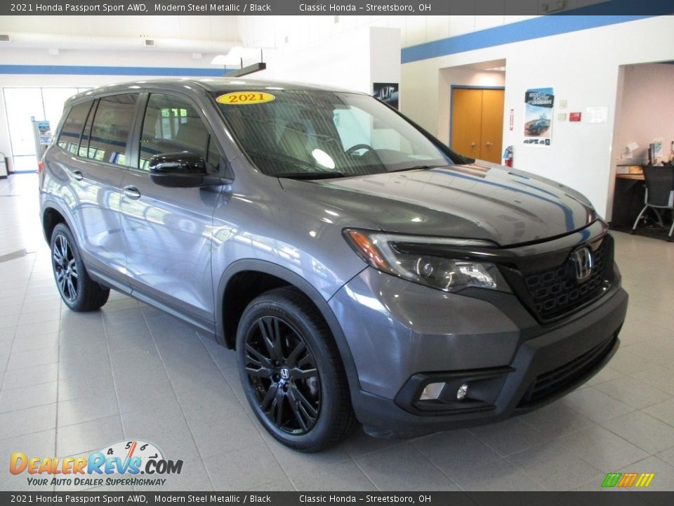 2021 Honda Passport Sport AWD Modern Steel Metallic / Black Photo #3