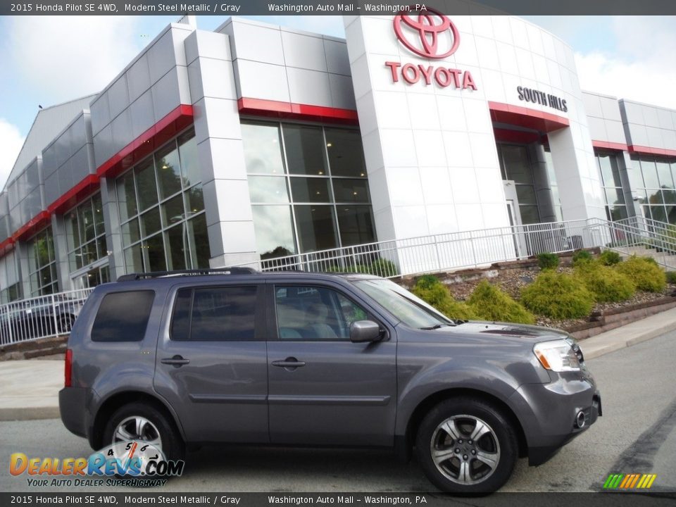 2015 Honda Pilot SE 4WD Modern Steel Metallic / Gray Photo #2