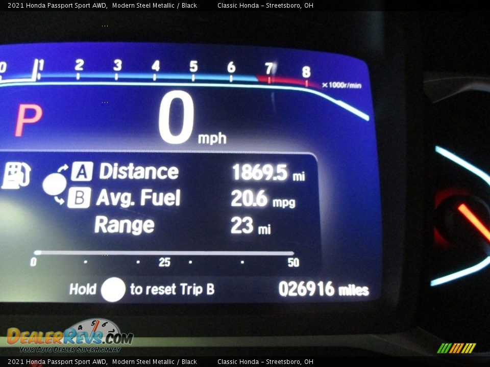 2021 Honda Passport Sport AWD Modern Steel Metallic / Black Photo #32