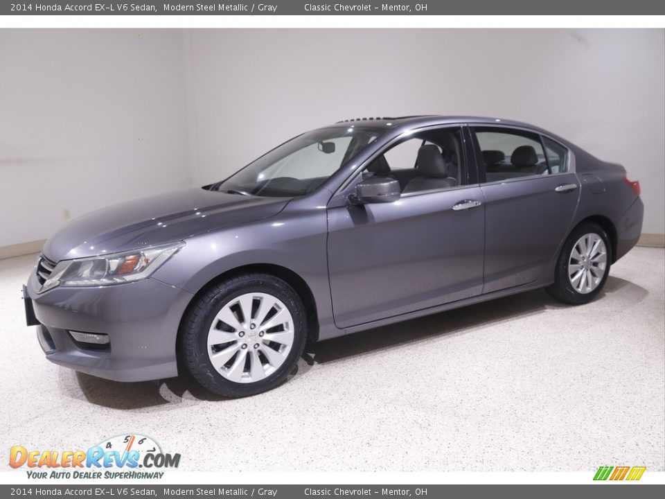 2014 Honda Accord EX-L V6 Sedan Modern Steel Metallic / Gray Photo #3