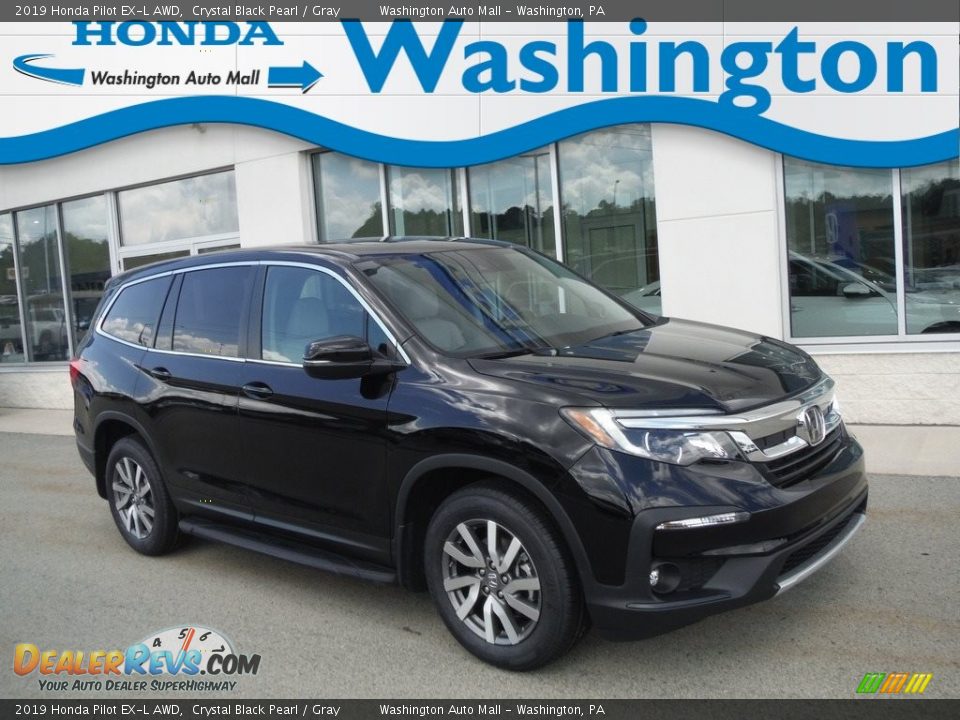 2019 Honda Pilot EX-L AWD Crystal Black Pearl / Gray Photo #1