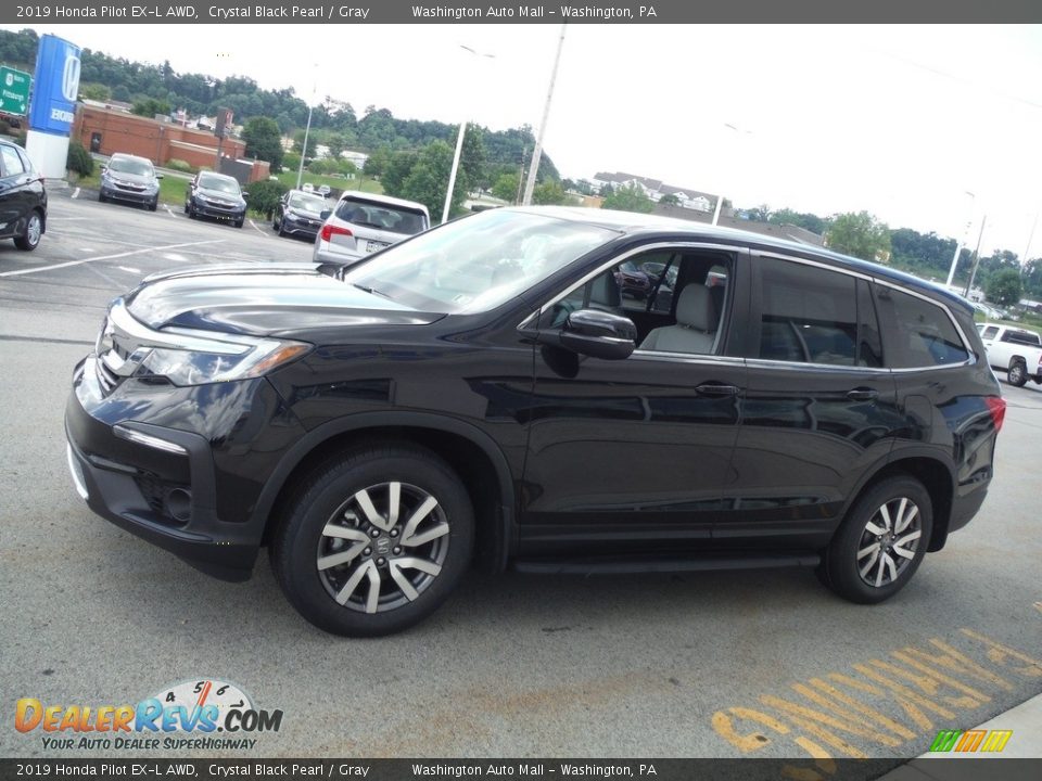 2019 Honda Pilot EX-L AWD Crystal Black Pearl / Gray Photo #8