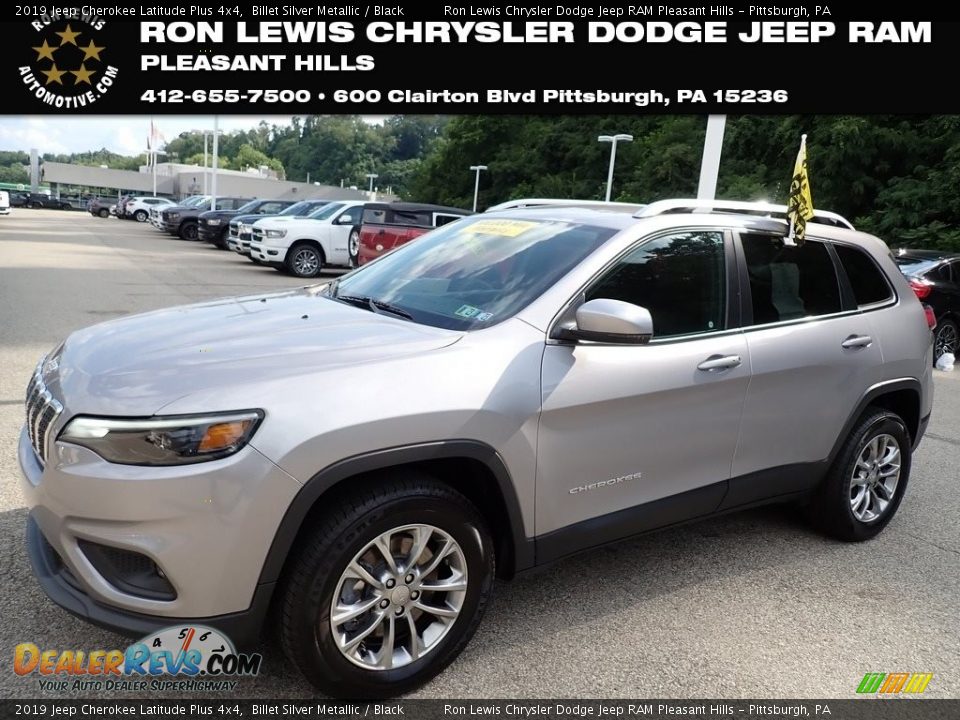 2019 Jeep Cherokee Latitude Plus 4x4 Billet Silver Metallic / Black Photo #1