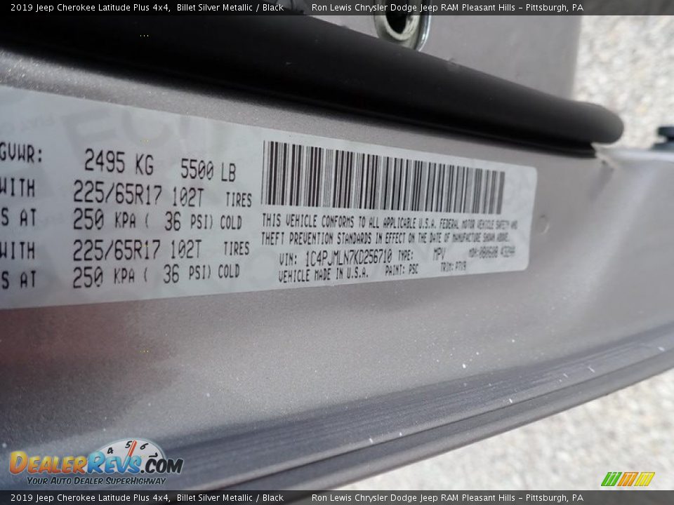 2019 Jeep Cherokee Latitude Plus 4x4 Billet Silver Metallic / Black Photo #15