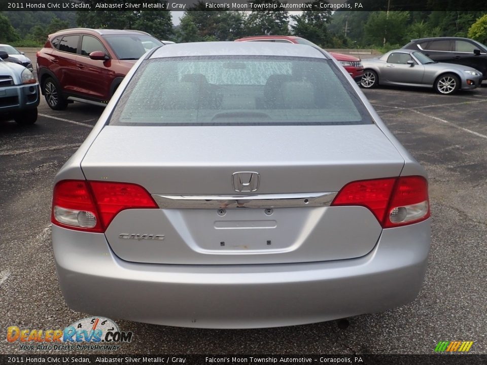 2011 Honda Civic LX Sedan Alabaster Silver Metallic / Gray Photo #3