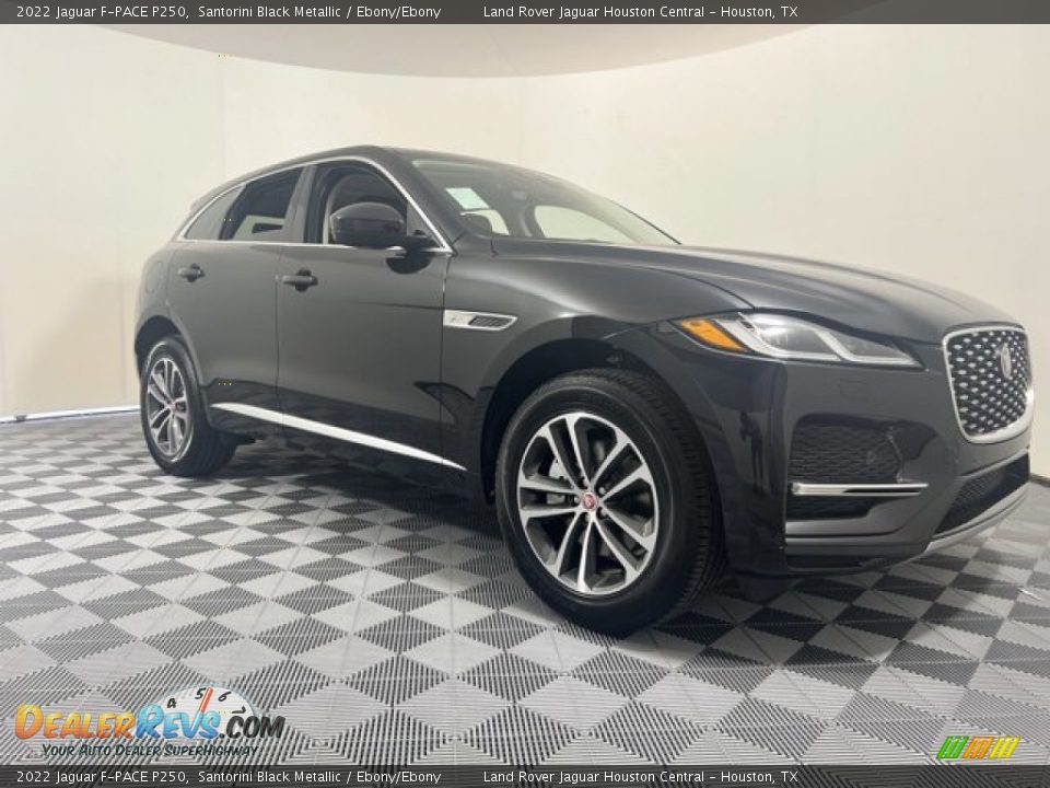 2022 Jaguar F-PACE P250 Santorini Black Metallic / Ebony/Ebony Photo #12