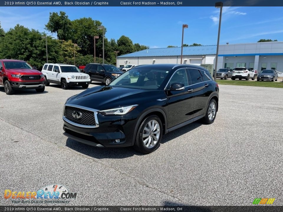 2019 Infiniti QX50 Essential AWD Black Obsidian / Graphite Photo #1