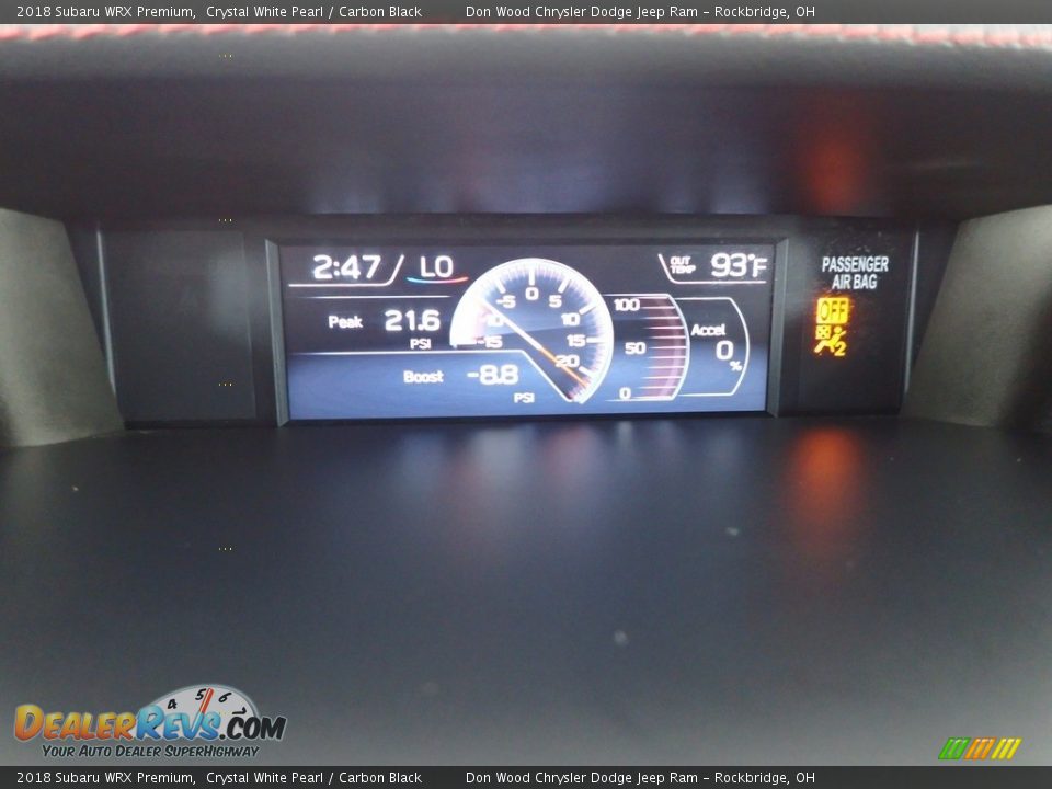 2018 Subaru WRX Premium Crystal White Pearl / Carbon Black Photo #20