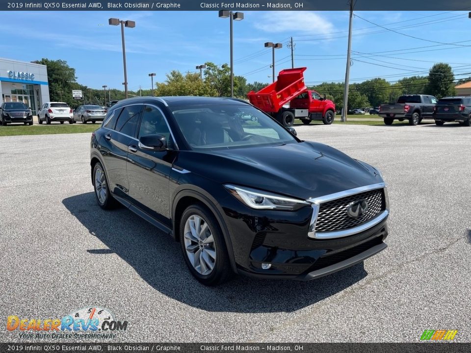 2019 Infiniti QX50 Essential AWD Black Obsidian / Graphite Photo #3