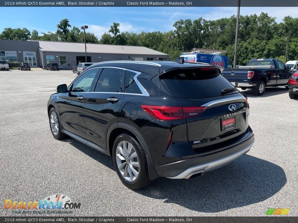 2019 Infiniti QX50 Essential AWD Black Obsidian / Graphite Photo #7