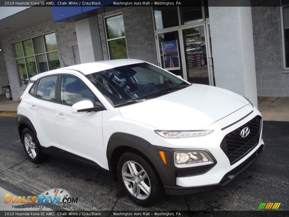 2019 Hyundai Kona SE AWD Chalk White / Gray/Black Photo #1