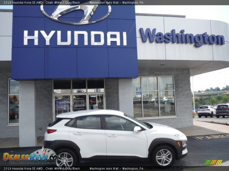 2019 Hyundai Kona SE AWD Chalk White / Gray/Black Photo #2