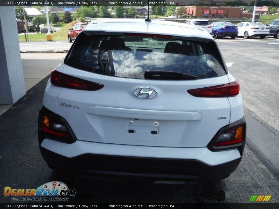 2019 Hyundai Kona SE AWD Chalk White / Gray/Black Photo #9