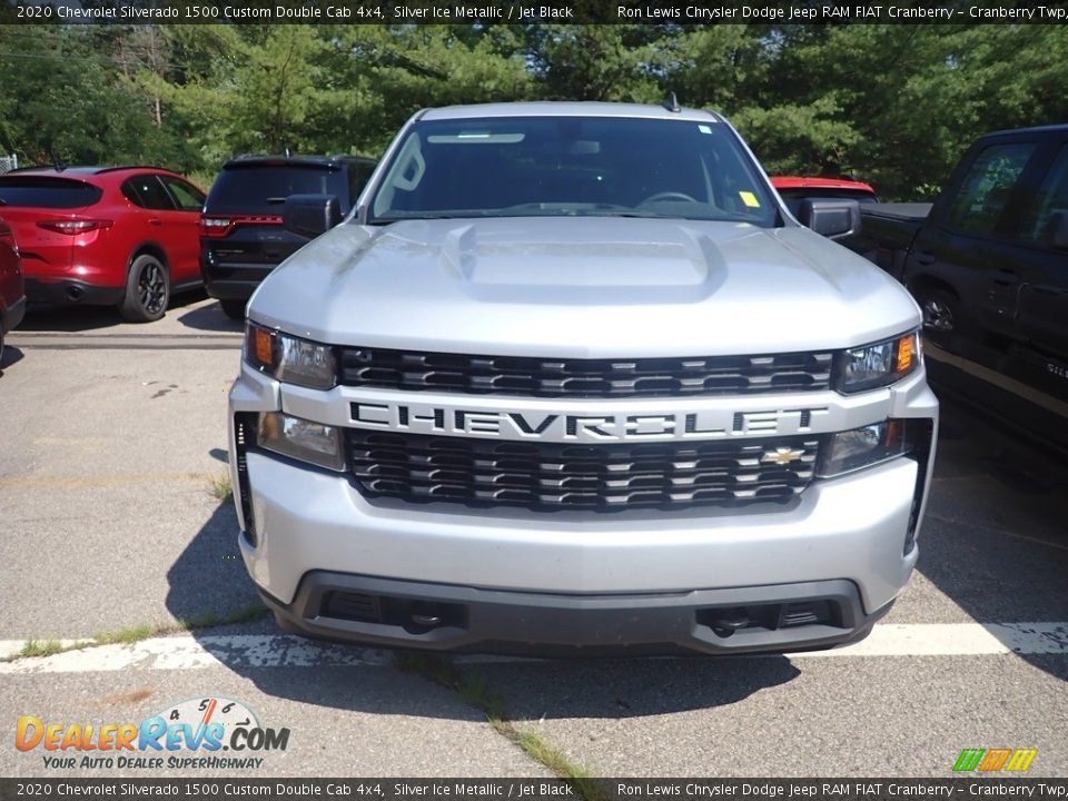 2020 Chevrolet Silverado 1500 Custom Double Cab 4x4 Silver Ice Metallic / Jet Black Photo #2