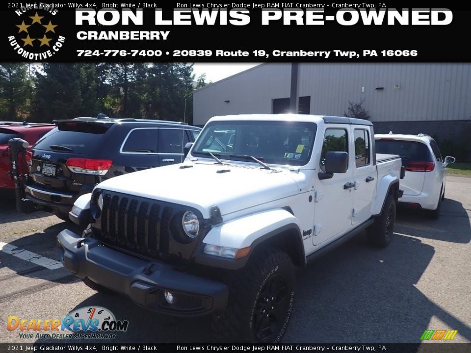 2021 Jeep Gladiator Willys 4x4 Bright White / Black Photo #1