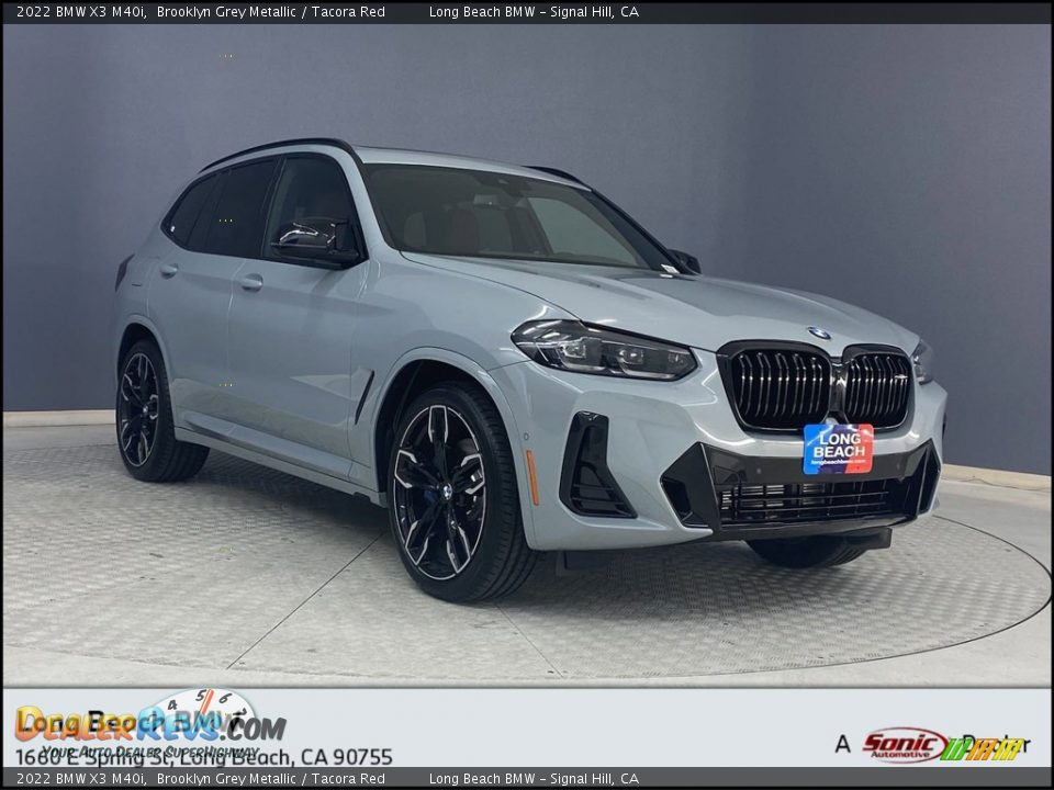 2022 BMW X3 M40i Brooklyn Grey Metallic / Tacora Red Photo #1