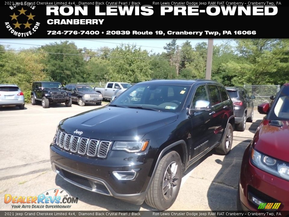 2021 Jeep Grand Cherokee Limited 4x4 Diamond Black Crystal Pearl / Black Photo #1