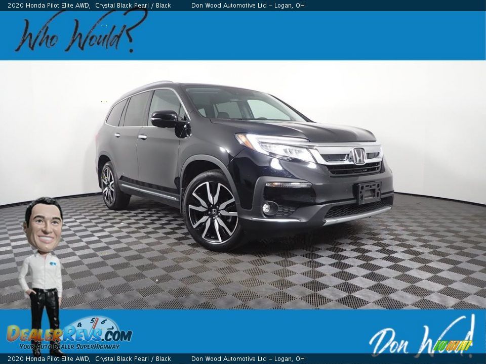 2020 Honda Pilot Elite AWD Crystal Black Pearl / Black Photo #1