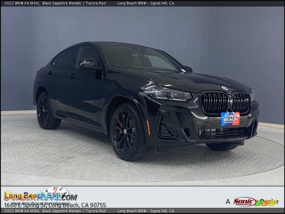 2022 BMW X4 M40i Black Sapphire Metallic / Tacora Red Photo #1