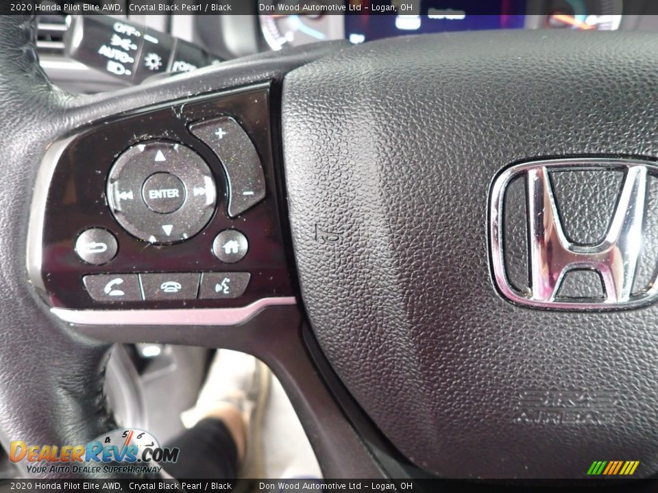 2020 Honda Pilot Elite AWD Crystal Black Pearl / Black Photo #21