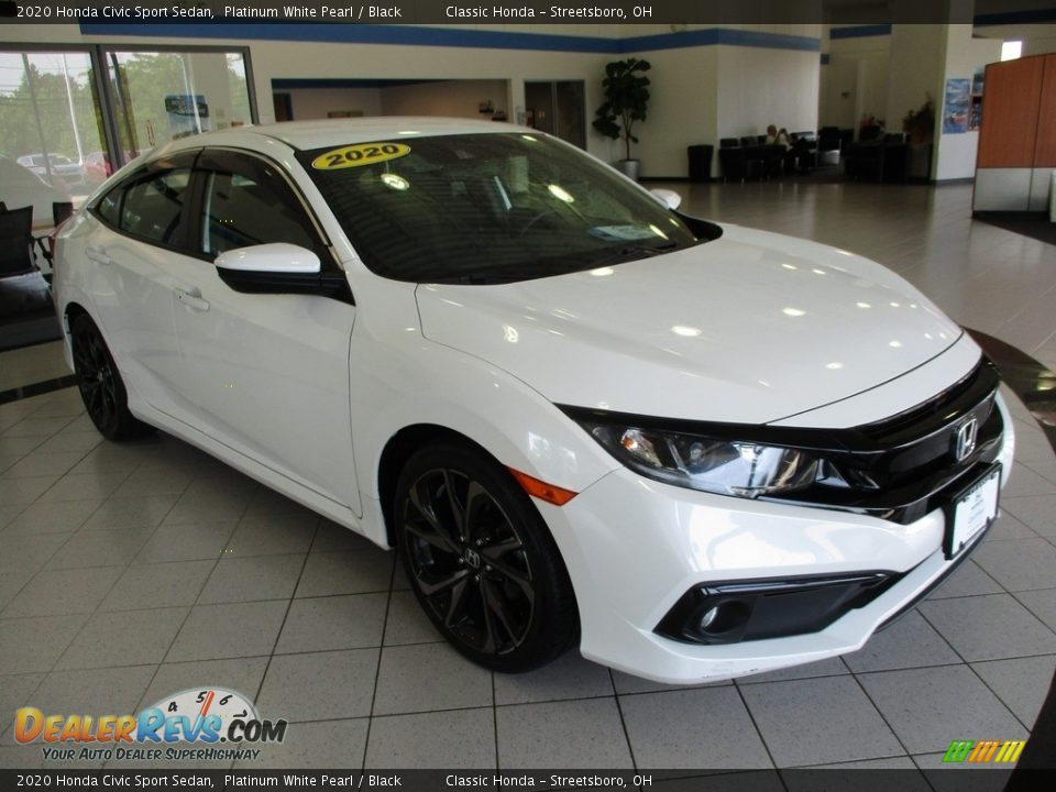 2020 Honda Civic Sport Sedan Platinum White Pearl / Black Photo #3