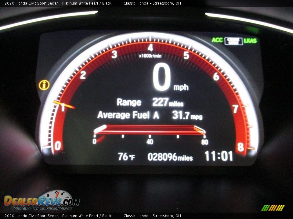 2020 Honda Civic Sport Sedan Platinum White Pearl / Black Photo #32